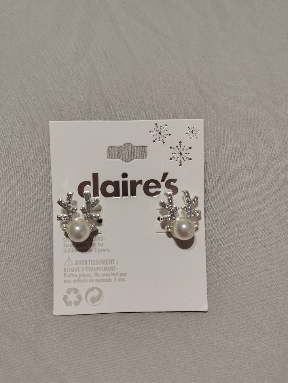 Reindeer Pearl Stud Earrings